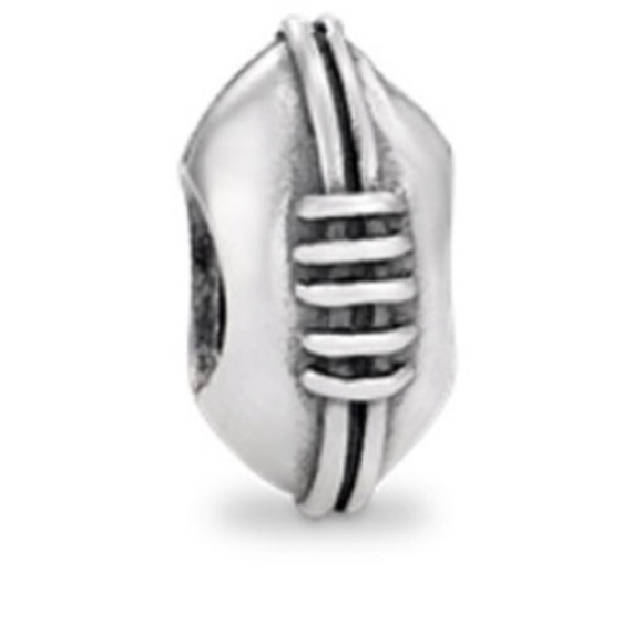 Pandora Sterling Silver Football Sports Theme Rare Retired Bead Charm - Picture 1 of 7